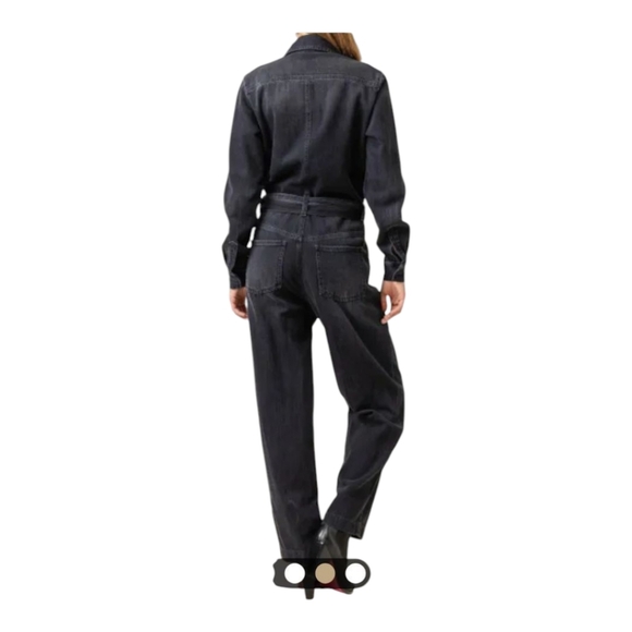 Pinko Black Denim Jumpsuit PAX 1  NWT SZ US 10 EU 44 - Picture 3 of 11